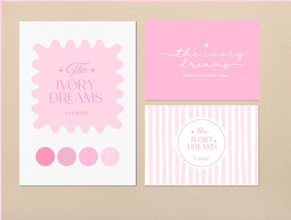 Kit de marca floral orgánica: prediseñado y editable en Canva, diseño de marca femenino para floristerías