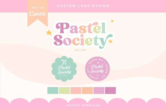 Logotipo colorido: diseño bohemio retro de moda para pequeñas empresas, logotipos modernos y brillantes para boutiques infantiles y marcas divertidas.