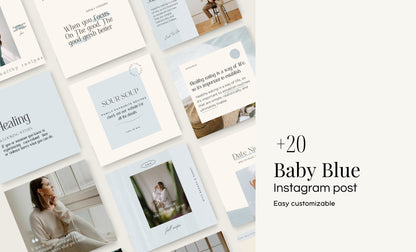Plantilla de feed de Instagram en azul bebé para coaches de negocios, Canva: diseño de publicaciones de alto impacto visual y estrategia de participación para pequeñas empresas