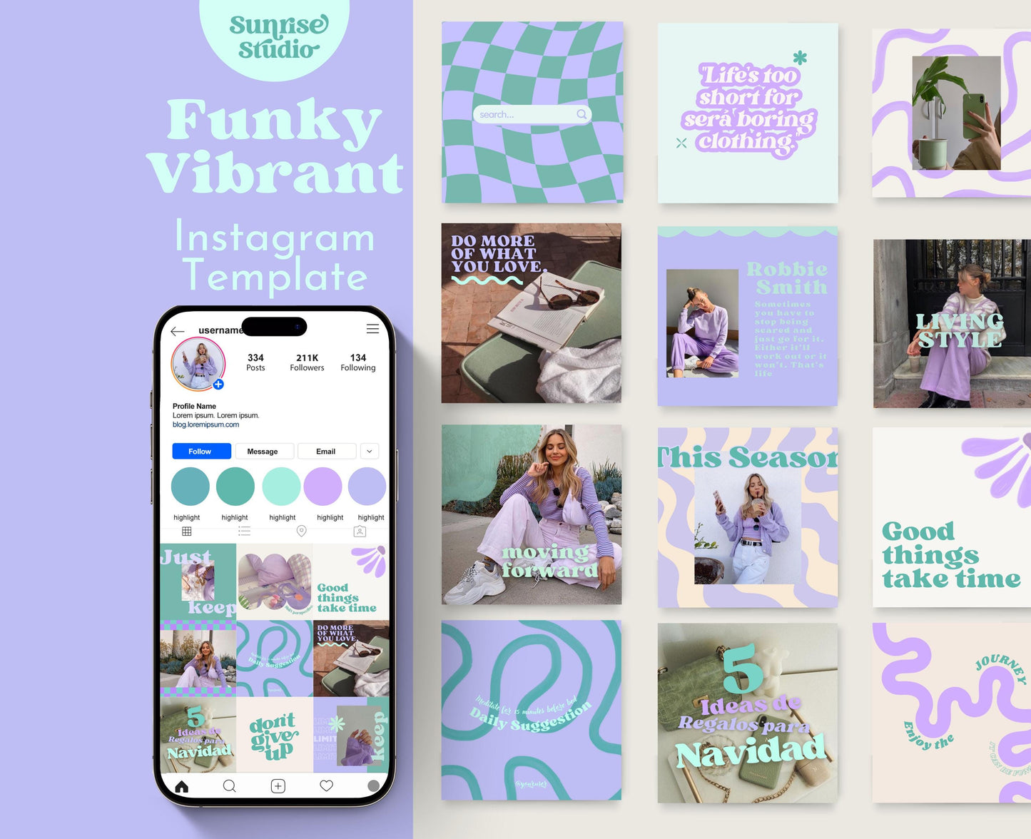 Plantillas de Instagram de estilo de vida moderno y divertido / Diseños de publicaciones de Canva para una alta interacción e impacto visual