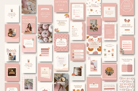 Plantillas Canva para Instagram con un otoño acogedor - Publicación de Instagram de otoño - Plantillas de Instagram para coaching, marketing y estilo de vida - Instagram de Halloween