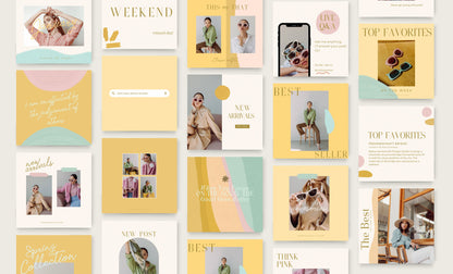 Plantilla de feed de Instagram de moda para Canva: plantillas de publicaciones de alto impacto visual y participación, pequeñas empresas, feed de blogger de estilo de vida
