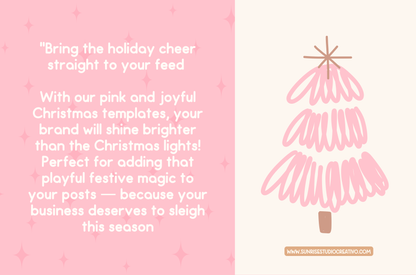 Pastel Pink Christmas Etsy Listing Canva template- Holiday Instagram template- Christmas instagram Feed-season sales template