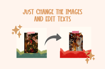 Bright Christmas instagram template - Hand Drawn Illustrated Christmas - Holiday post