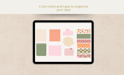 Pegatinas de flores bonitas y brillantes / Pegatinas de Goodnotes / Pegatinas de planificador / Pegatinas de moda / Pegatinas de planificador digital