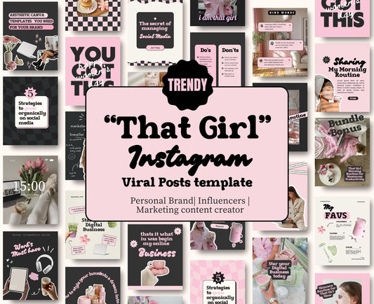 Plantilla de publicación viral en Instagram: estética de chica para influencers, entrenadores de redes sociales y reinas del marketing