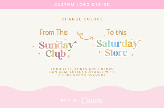 Logotipo colorido: diseño bohemio retro de moda para pequeñas empresas, logotipos modernos y brillantes para boutiques de moda y marcas personales.