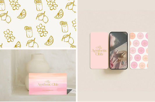 Branding minimalista, delicado y estético prediseñado para marcas personales, diseño artístico