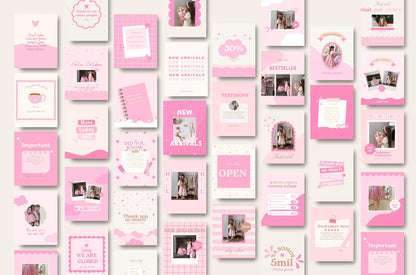 Plantilla de paquete de Instagram rosa, divertida y linda, editada por Canva