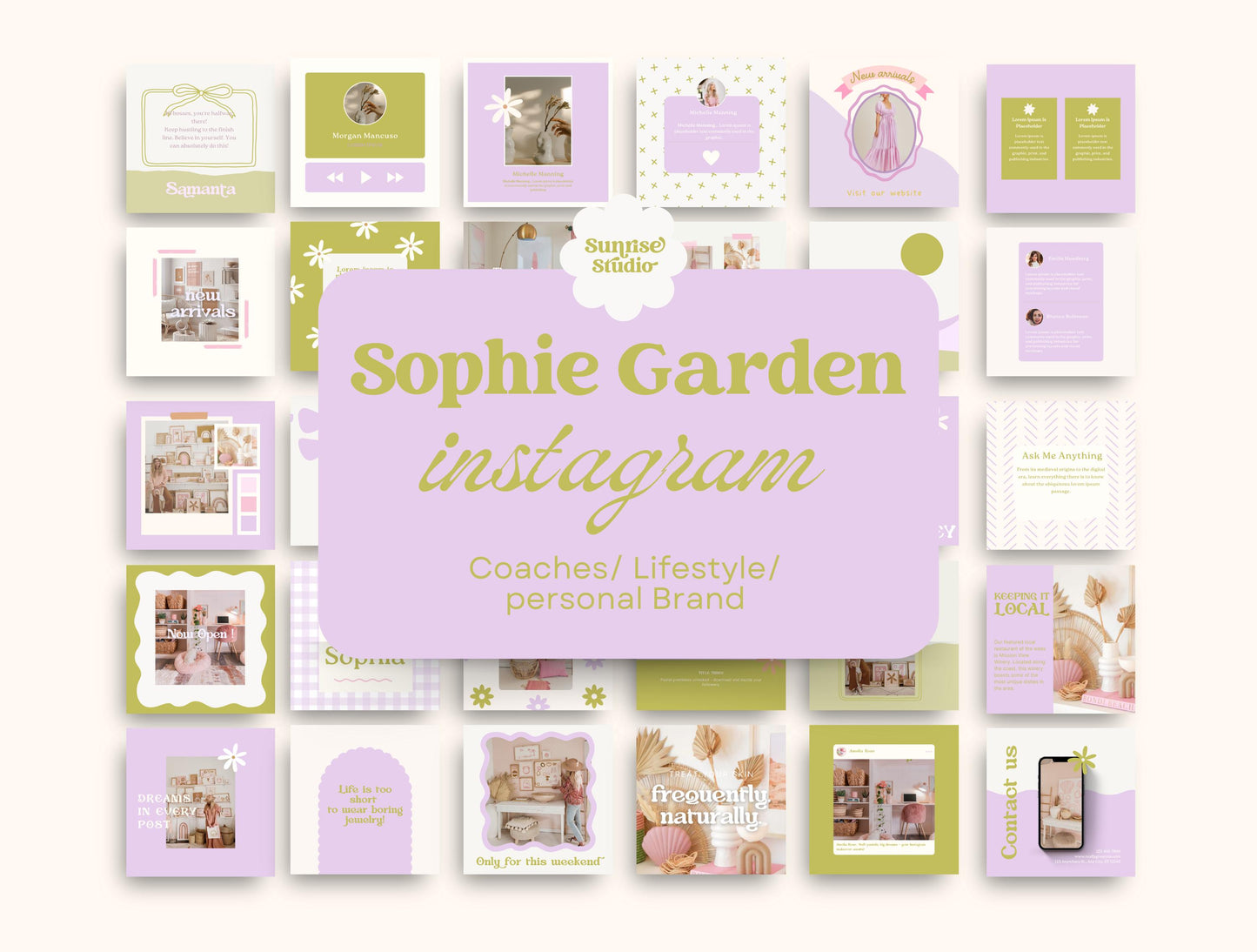 Plantilla de Instagram moderna y de tendencia para influencers y entrenadores de estilo de vida / Plantilla de feed de Instagram / Plantilla de interacción / Tendencias de plantillas de Canva