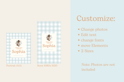 Blue Coquette Aesthetic Instagram Template