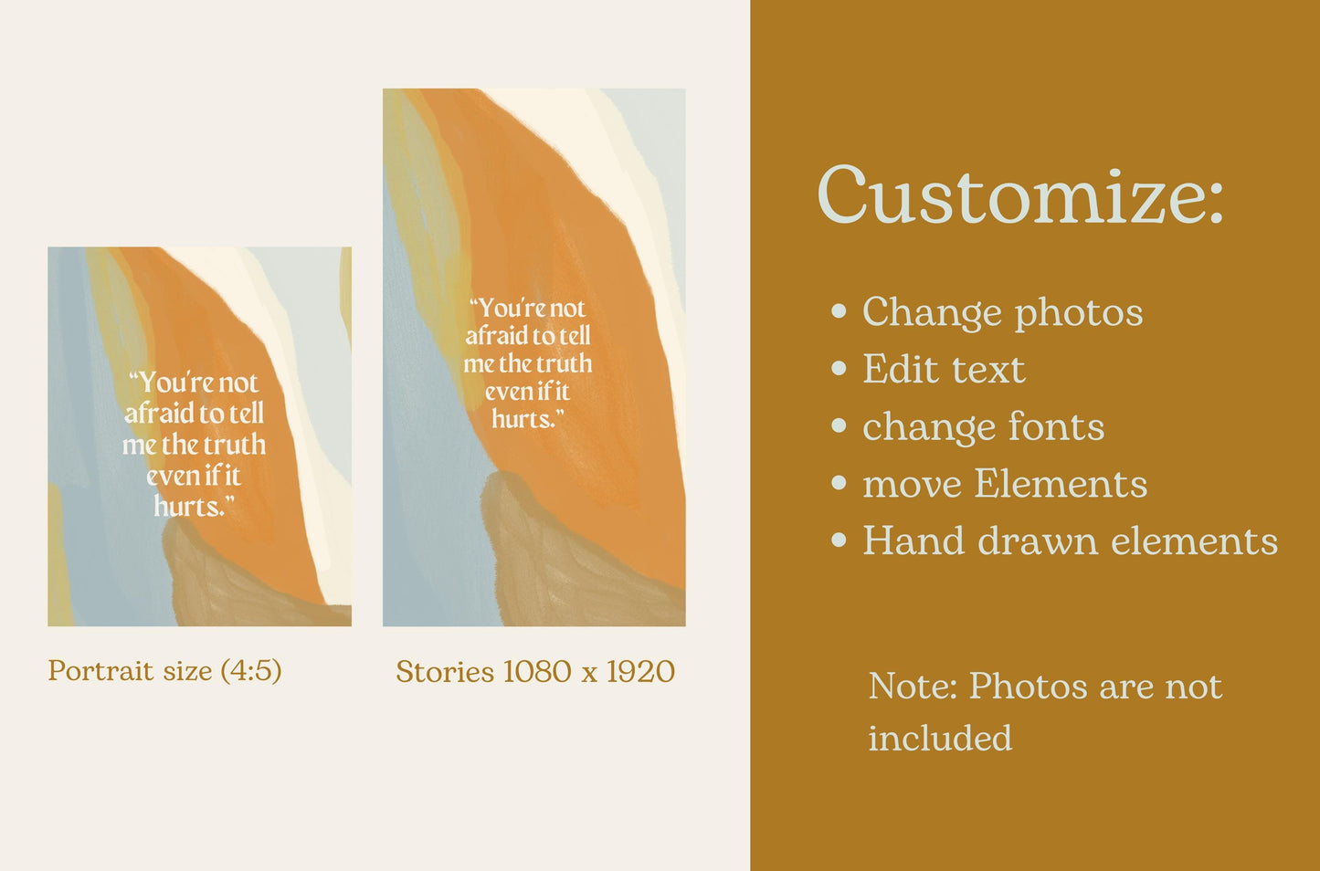 Plantilla de Instagram artística bohemia y terrosa / Canva: plantillas de publicaciones para pequeñas empresas, personas influyentes, coaching y estilo de vida