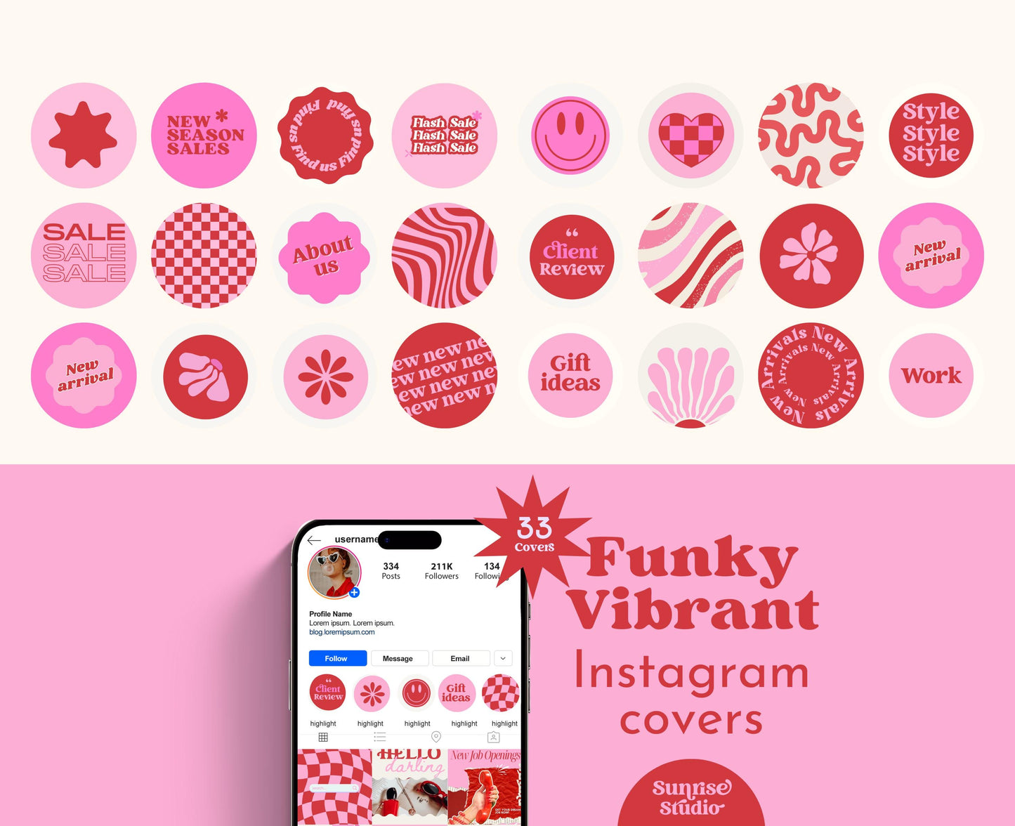 Vibrant Red & Pink Instagram Template Pack | Trendy Canva Templates for Influencers, Content Creators & Digital Marketers
