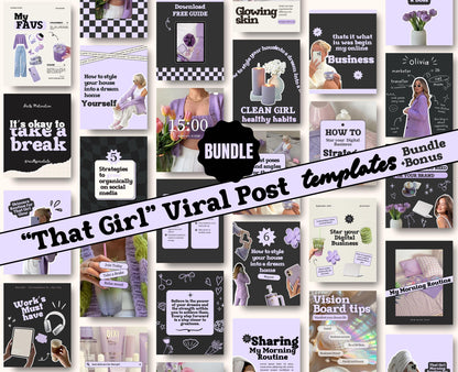Plantilla de publicación viral de Instagram Lila: estética femenina para influencers, coaches de redes sociales y profesionales del marketing.