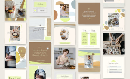 Plantilla elegante de feed de Instagram de panadería para Canva: plantillas de publicaciones artísticas de alto impacto visual y estrategia de participación para pequeñas empresas.