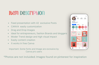 Christmas Instagram Template Canva - Holiday Instagram post feed - Festive Instagram Post Templates for Christmas Pink