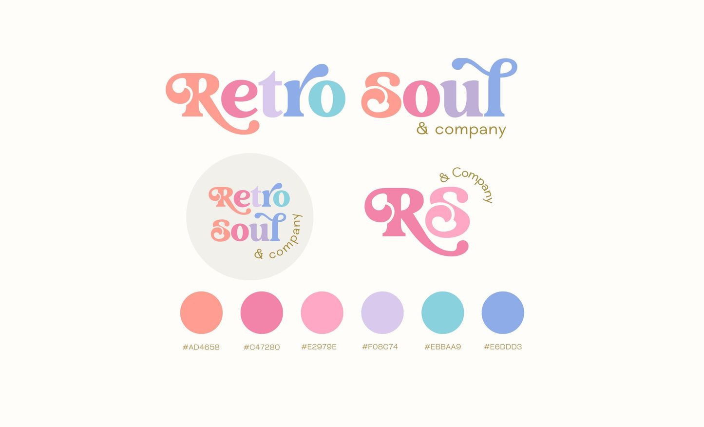 Kit de marca personalizado / Marca retro en tonos pastel / Diseño de marca vibrante