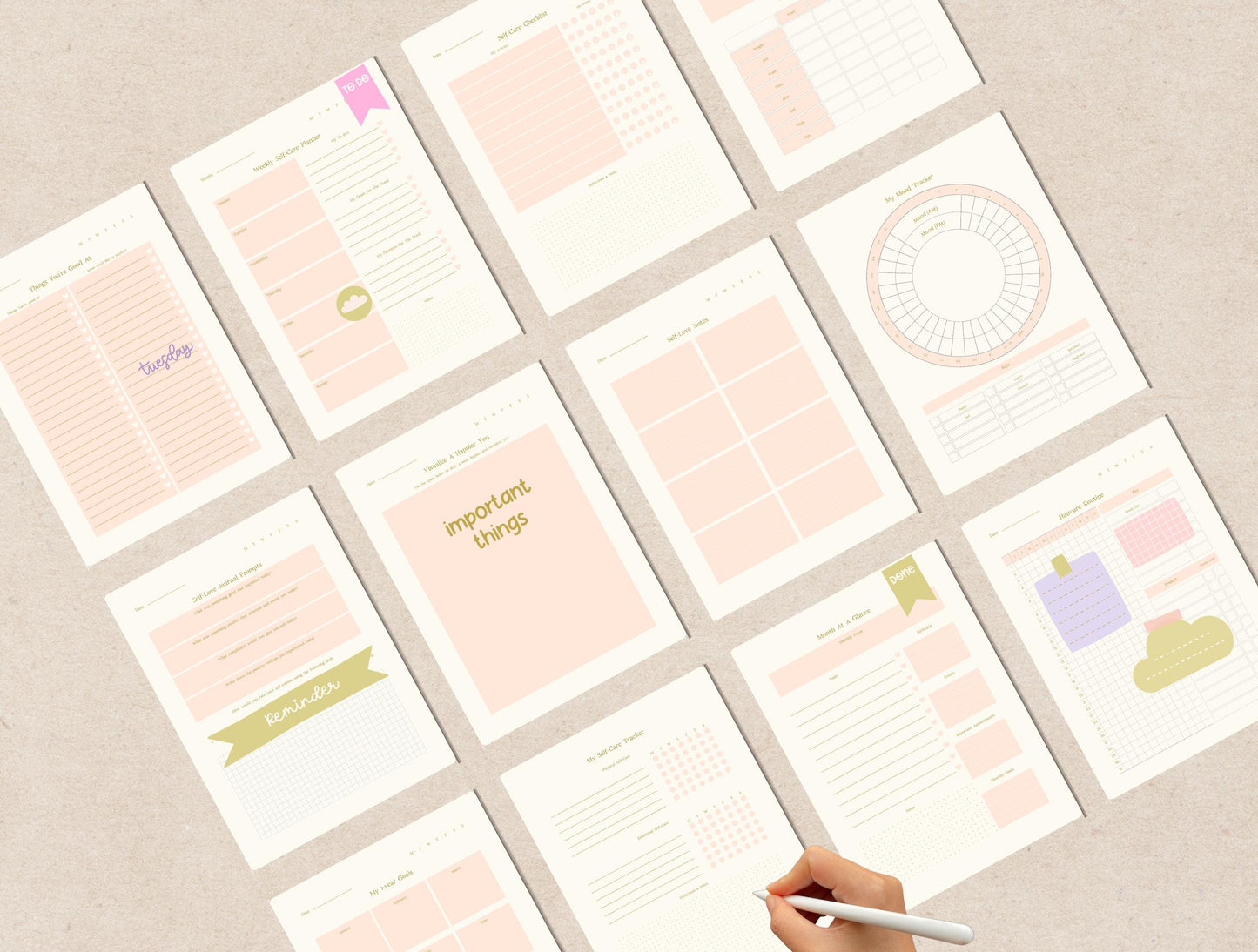 Planificador de cuidado personal / Planificador digital / Planificador GoodNotes / Planificador de iPad / Planificador diario / Salud mental Mindfulness Sanación Ansiedad Amor propio