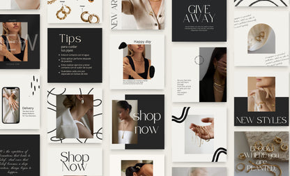 Plantilla de feed de Instagram de joyería para Canva: plantillas de publicaciones de alto impacto visual y estrategia de participación para pequeñas empresas