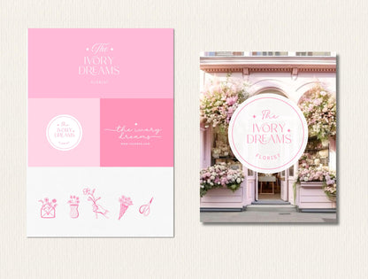 Kit de marca floral orgánica: prediseñado y editable en Canva, diseño de marca femenino para floristerías