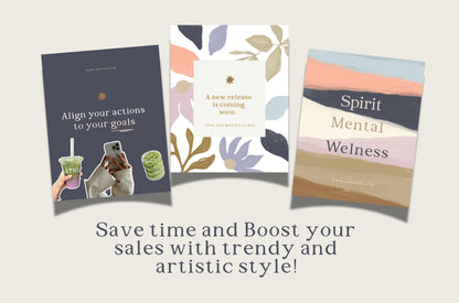 Plantilla de Instagram de bienestar, diseño artístico bohemio orgánico, ilustración dibujada a mano para entrenadores de yoga, salud, espiritualidad y terapia.