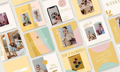 Plantilla de feed de Instagram de moda para Canva: plantillas de publicaciones de alto impacto visual y participación, pequeñas empresas, feed de blogger de estilo de vida