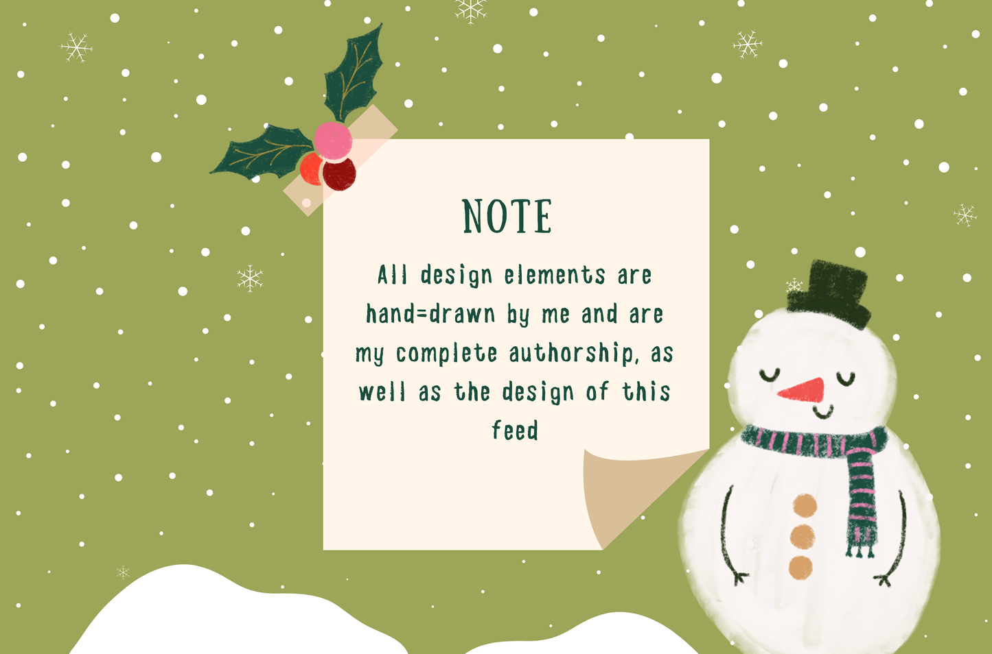 Bright Christmas instagram template - Hand Drawn Illustrated Christmas - Holiday post