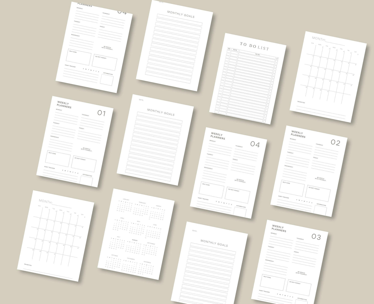 Planificador digital personalizable / Planificador GoodNotes / Planificador para iPad / Planificador diario, Planificador semanal, Planificador mensual / Planificador sin fecha