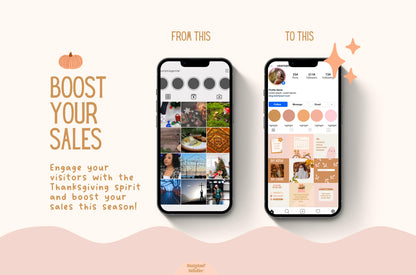 Plantillas de Instagram para otoño (Canva) - Ideas para historias de Instagram de otoño - Plantillas para publicaciones de Instagram de otoño - Instagram de Halloween/Temporada de rebajas