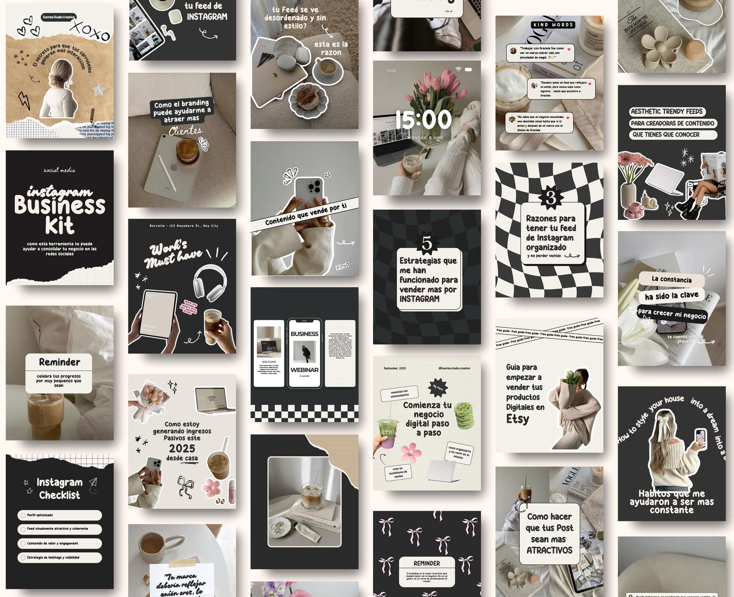 Plantilla de publicación viral neutra para Instagram: estética femenina para influencers, coaches de redes sociales y profesionales del marketing.