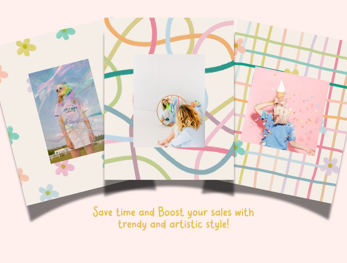 Hand-Drawn Floral Instagram Template | Pastel Canva Template for Small Business Branding & Aesthetic Feed