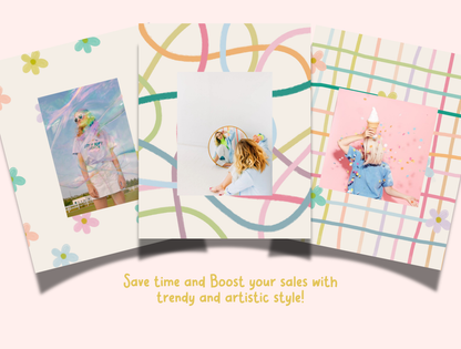 Hand-Drawn Floral Instagram Template | Pastel Canva Template for Small Business Branding & Aesthetic Feed