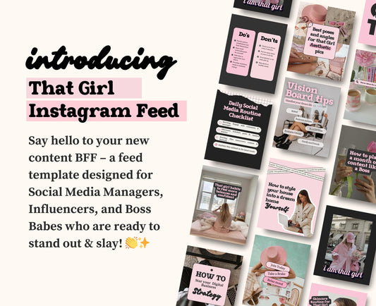 Plantilla de publicación viral en Instagram: estética de chica para influencers, entrenadores de redes sociales y reinas del marketing