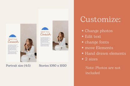 Feed artístico de Instagram de Coach / Canva: plantillas de publicaciones hechas a mano de alto impacto visual y estrategia de participación para pequeñas empresas