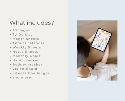Planificador digital lúdico / GoodNotes / Planificador para iPad / Planificador diario, Planificador semanal / Planificador mensual / lúdico / Productividad / Organización