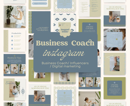 Plantilla de feed de Instagram para Business Coach / Canva: plantillas de publicaciones / Marketing digital / Pequeñas empresas y personas influyentes