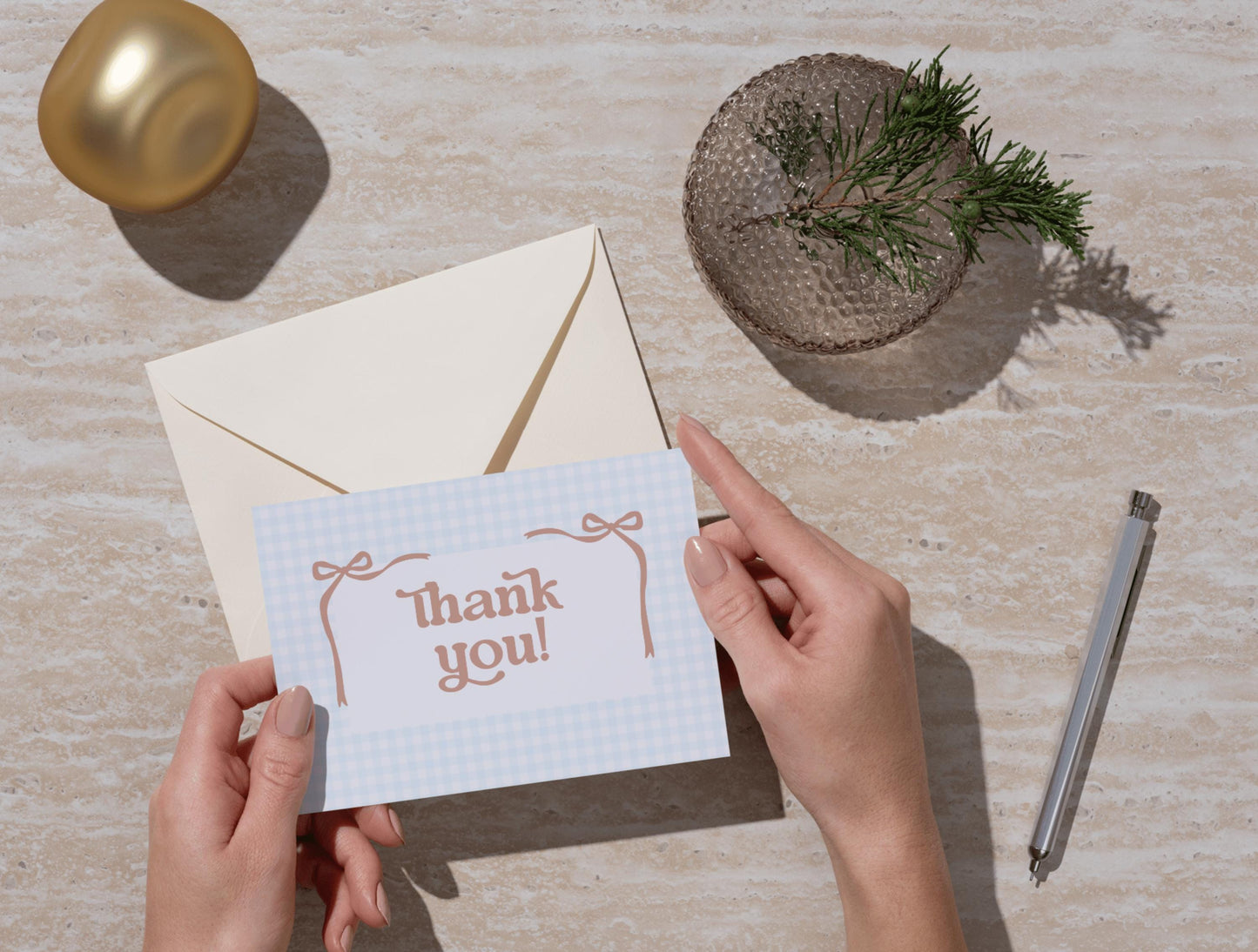 Tarjeta de agradecimiento de Blue Coquette / Agradecimiento al cliente / Embalaje azul / Marca para pequeñas empresas