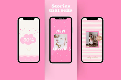 Plantilla de paquete de Instagram rosa, divertida y linda, editada por Canva