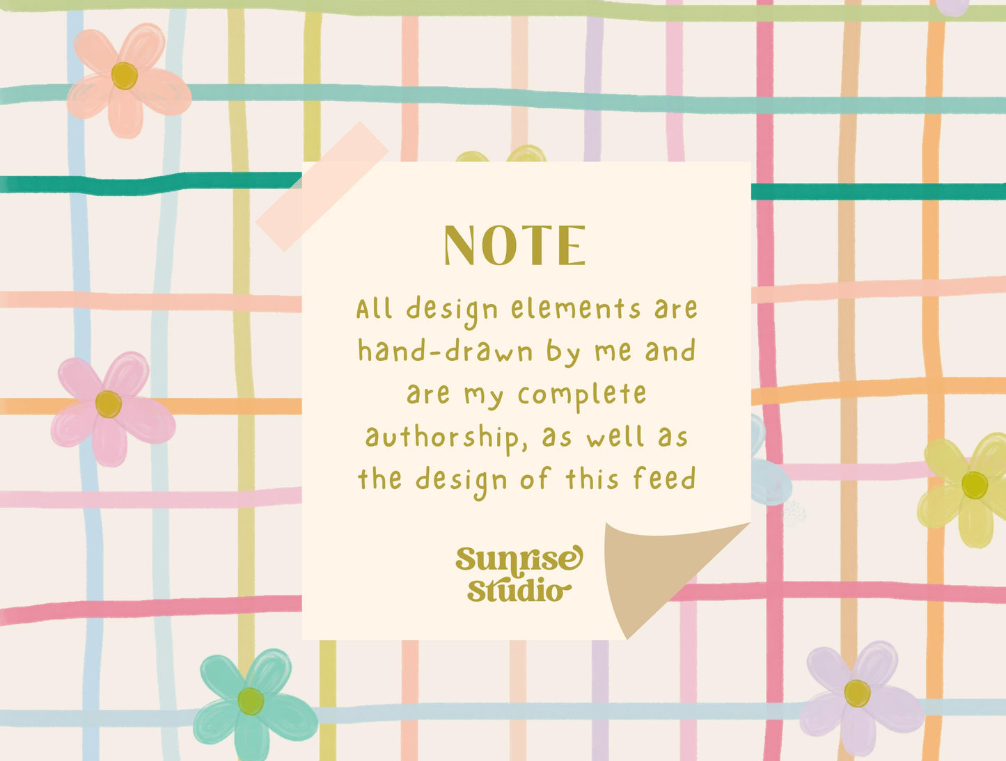 Hand-Drawn Floral Instagram Template | Pastel Canva Template for Small Business Branding & Aesthetic Feed