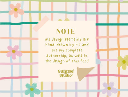 Hand-Drawn Floral Instagram Template | Pastel Canva Template for Small Business Branding & Aesthetic Feed