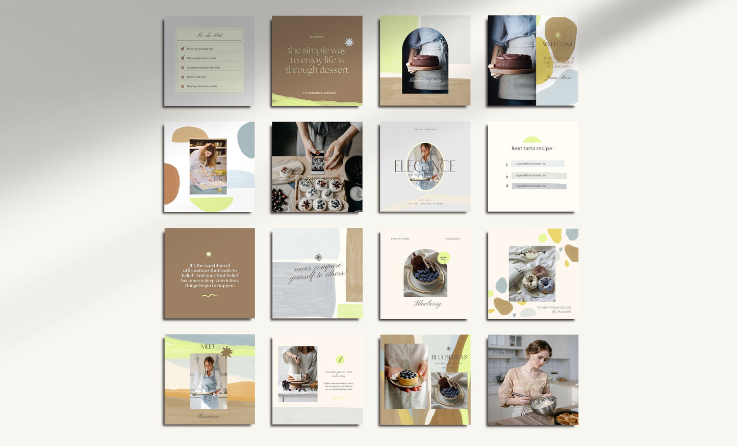 Plantilla elegante de feed de Instagram de panadería para Canva: plantillas de publicaciones artísticas de alto impacto visual y estrategia de participación para pequeñas empresas.