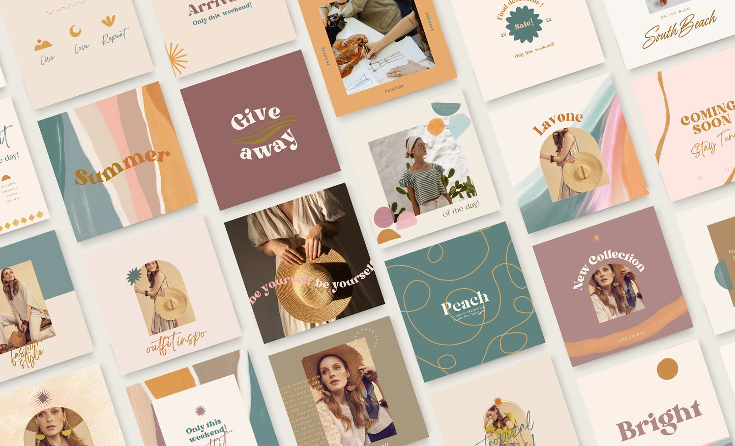 Marca de lujo bohemia prefabricada / Diseño de marca / Logotipo / Redes sociales