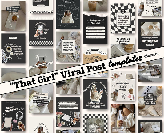 Plantilla de publicación viral neutra para Instagram: estética femenina para influencers, coaches de redes sociales y profesionales del marketing.