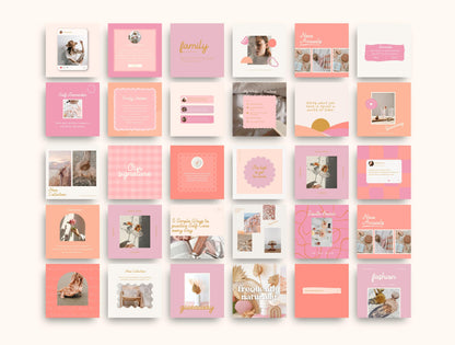 Plantilla de Instagram divertida y moderna para boutiques, bloggers de estilo de vida, plantillas de participación y publicaciones de Canva para propietarios de negocios.