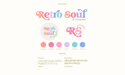Kit de marca personalizado / Marca retro en tonos pastel / Diseño de marca vibrante
