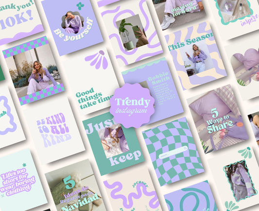 Plantillas de Instagram de estilo de vida moderno y divertido / Diseños de publicaciones de Canva para una alta interacción e impacto visual