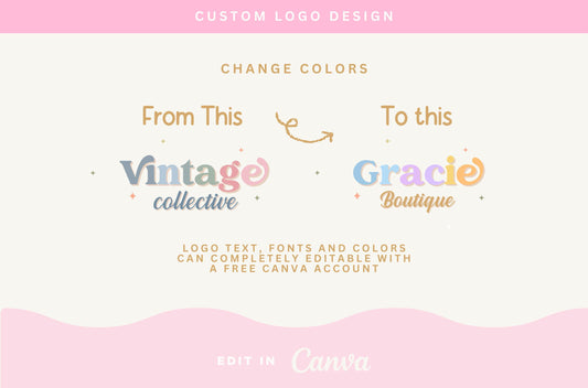 Logotipo colorido: diseño bohemio retro de moda para pequeñas empresas, logotipos modernos y brillantes para boutiques de moda y marcas personales.
