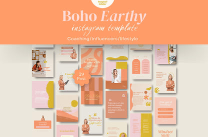 Tendencia terrosa para el feed artístico de Instagram de Coach / Canva: plantillas de publicaciones hechas a mano de alto impacto visual y estrategia de participación para pequeñas empresas