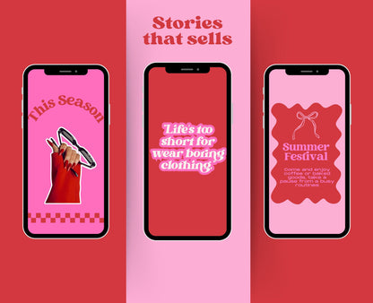 Vibrant Red & Pink Instagram Template Pack | Trendy Canva Templates for Influencers, Content Creators & Digital Marketers