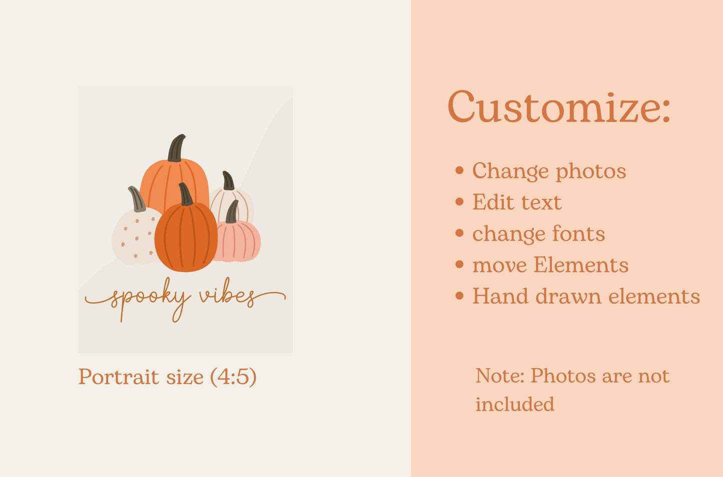 Plantillas de Instagram de otoño en Canva - Ideas para historias de Instagram de otoño - Plantillas para publicaciones de Instagram de otoño - Instagram de Halloween